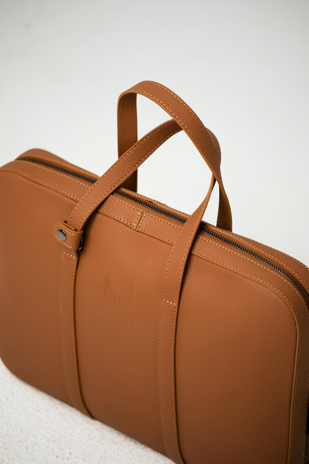 Laptop-Tasche aus Leder – Cognac