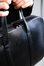 Laptop-Tasche aus Leder – Schwarz
