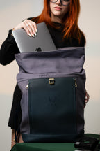 Canvas & Leder Rolltop – Anthrazit