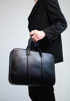 Laptop-Tasche aus Leder – Schwarz