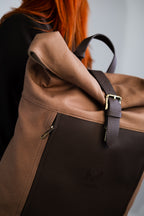 Canvas & Leder Roll-Top – Braun