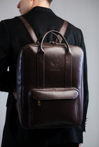 2-in-1 Rucksack-Aktentasche – Dunkelbraun