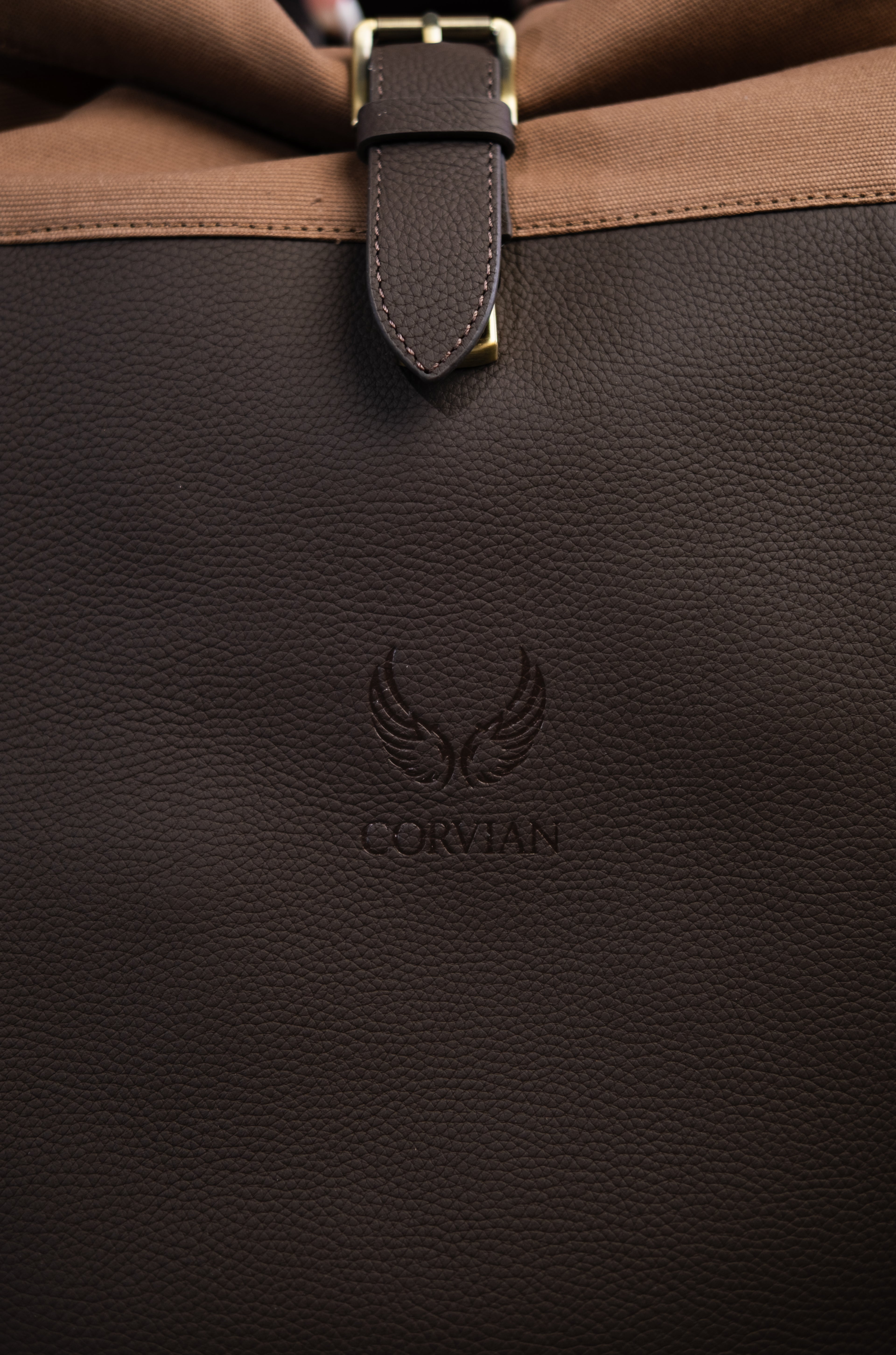 Canvas & Leder Roll-Top – Braun