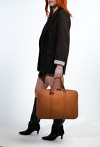Laptop-Tasche aus Leder – Cognac
