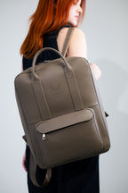 2-in-1 Rucksack-Aktentasche – Taupe