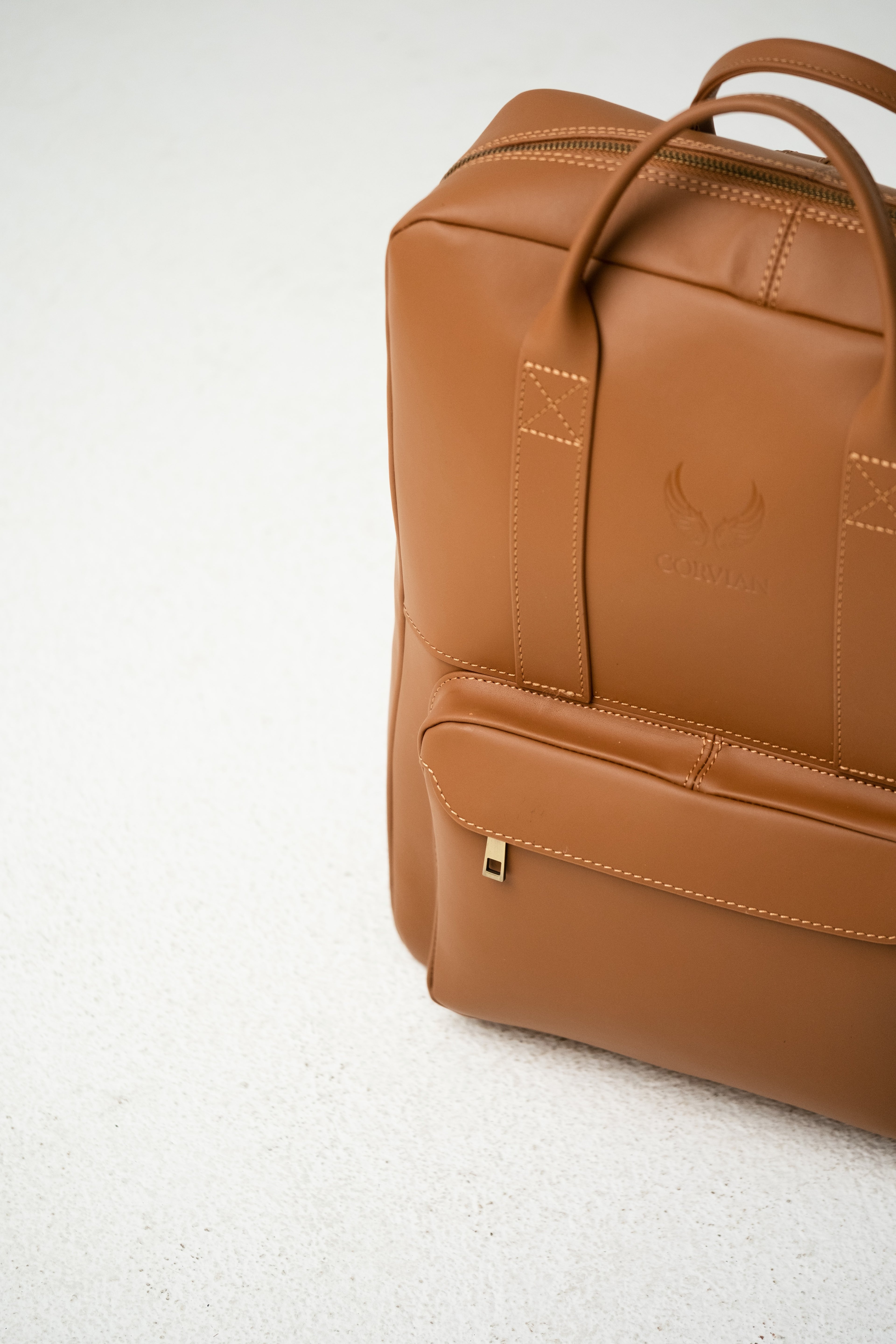 2-in-1 Rucksack-Aktentasche – Cognac