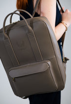 2-in-1 Rucksack-Aktentasche – Taupe