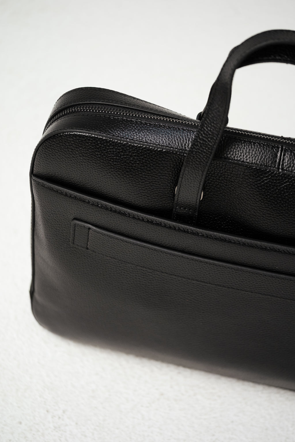 Laptop-Tasche aus Leder – Schwarz
