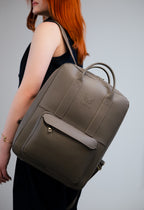 2-in-1 Rucksack-Aktentasche – Taupe