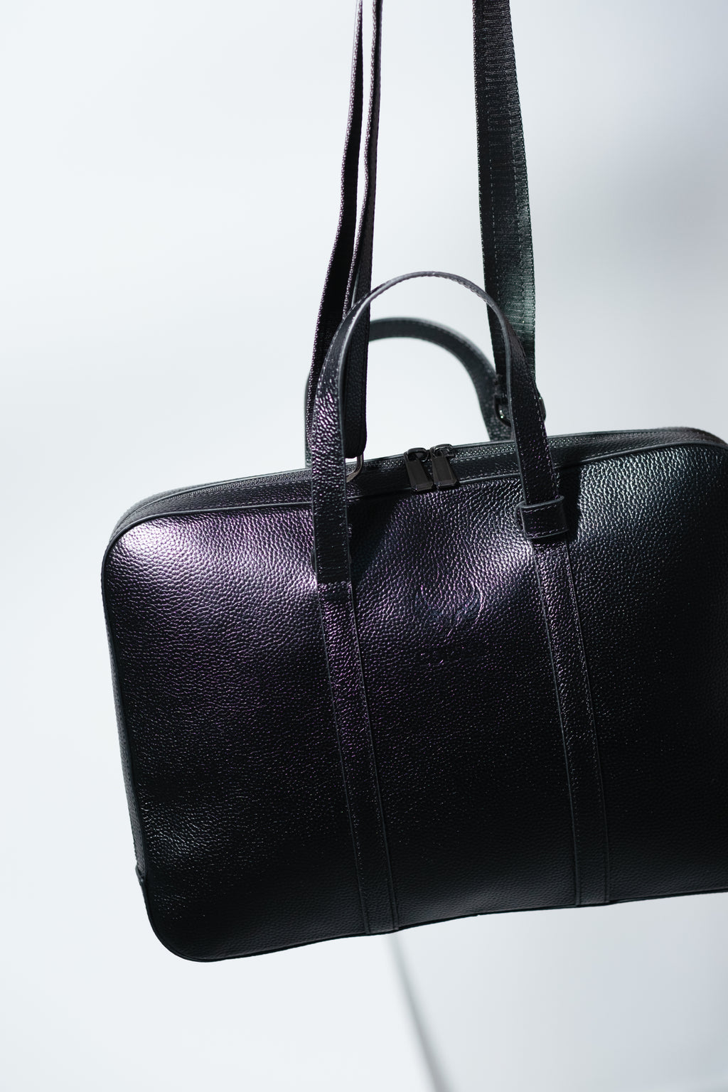 Laptop-Tasche aus Leder – Schwarz