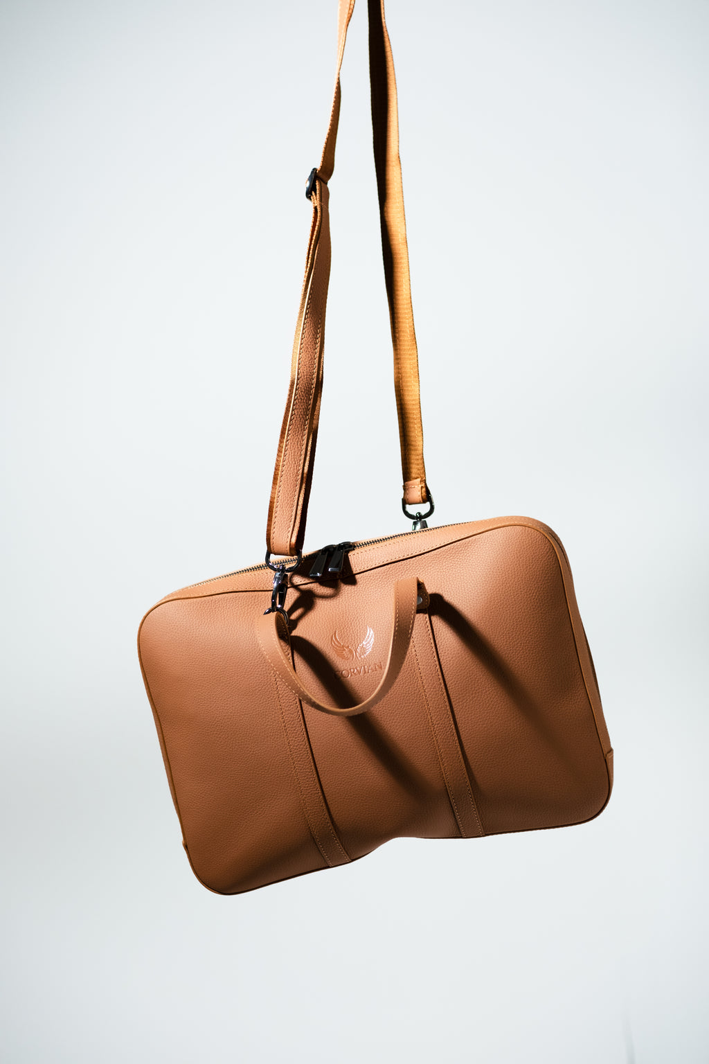 Laptop-Tasche aus Leder – Cognac